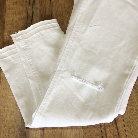 Ruff Hewn Grey Skinny Ankle Denim White Pants - Picture 3 of 5